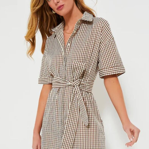Tuckernuck Dresses & Skirts - Pomander Place Brown Gingham Seersucker Zacara Dress from Tuckernuck
